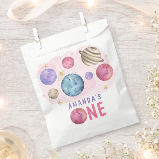 Galaxy Space Girl Verjaardagsfeestje Bedankzakje (Geknipt)