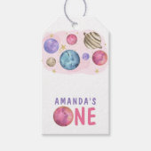 Galaxy Space Girl Verjaardagsfeestje Cadeaulabel (Voorkant)