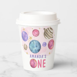 Galaxy Space Girl Verjaardagsfeestje Papieren Bekers