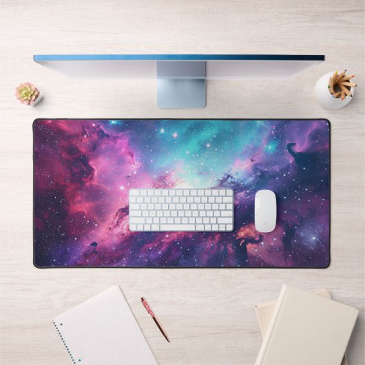 Galaxy space glitter nevel paarse roze universum bureaumat (Kantoor 1)