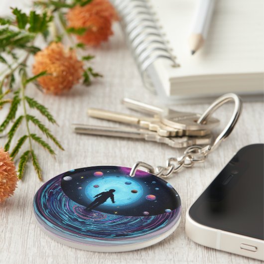 Galaxy Space Keychain | Cosmic Universe Art Keycha (Voorkant Rechts)