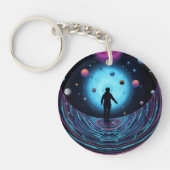 Galaxy Space Keychain | Cosmic Universe Art Keycha (Voorkant)