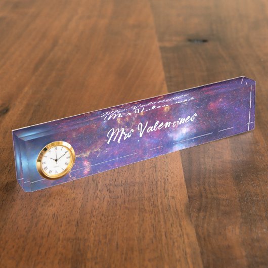 Galaxy Space Melkweg leraar school leuke sterren Naambordje (Zijkant)