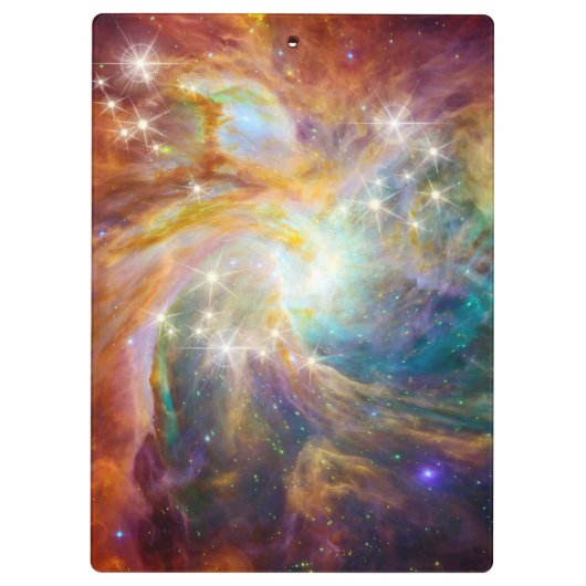 Galaxy Space Nebula Blue Gold Lavender Roze Klembord (Achterkant)