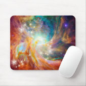 Galaxy Space Nebula Blue Gold Lavender Roze Muismat (Met muis)