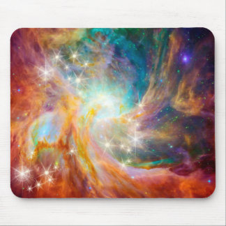 Galaxy Space Nebula Blue Gold Lavender Roze Muismat