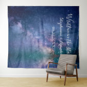 Galaxy Space Nebula Cosmos Wedding Photo Booth Wandkleed (In Situ (horizontaal))