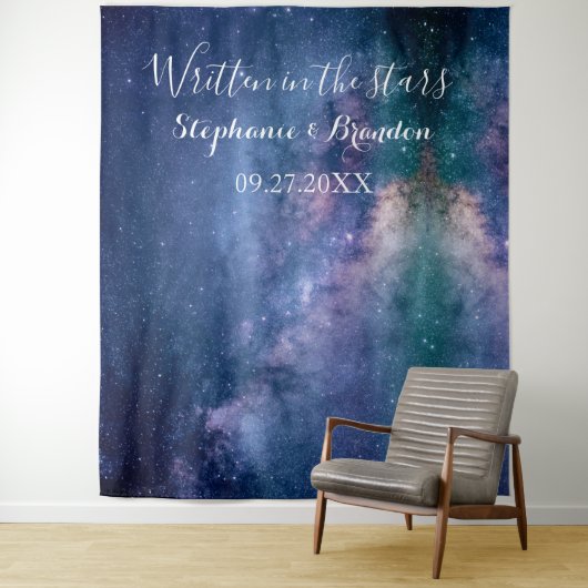 Galaxy Space Nebula Cosmos Wedding Photo Booth Wandkleed (In situ)