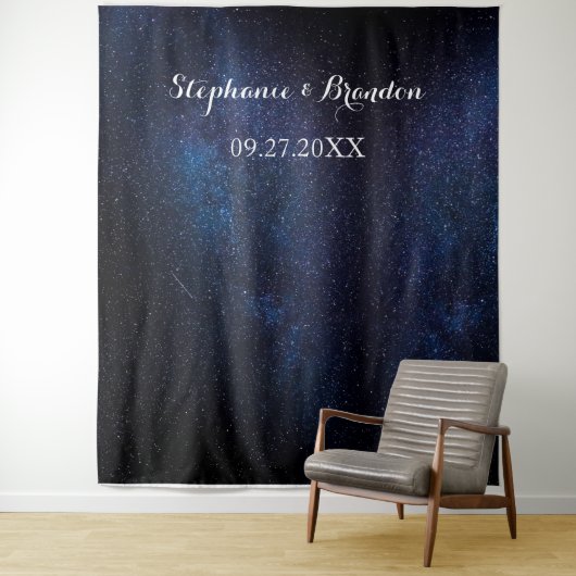 Galaxy Space Nebula Cosmos Wedding Photo Booth Wandkleed (In situ)