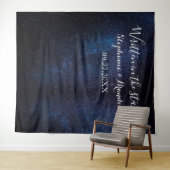 Galaxy Space Nebula Cosmos Wedding Photo Booth Wandkleed (In Situ (horizontaal))