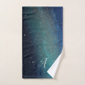 Galaxy Space Nebula Night Sky Groen op maat Bad Handdoek (Handdoek)