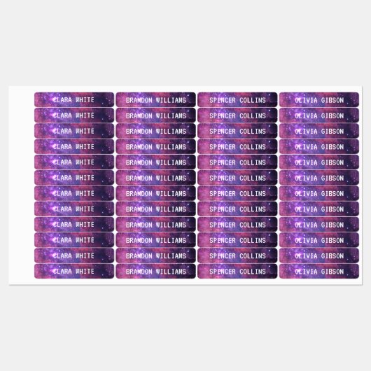 Galaxy Space Night Sky Sterren Nebula Strijkijzer  Labels (Vel)