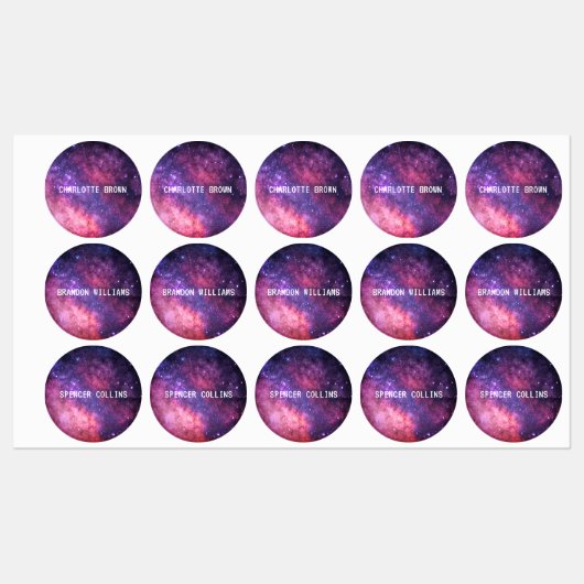 Galaxy Space Night Sky Sterren Nebula Waterdicht Labels (Vel)