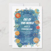 Galaxy Space Party Kosmische Planeet Verjaardag Kaart (Voorkant)