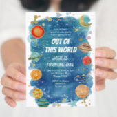 Galaxy Space Party Kosmische Planeet Verjaardag Kaart