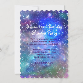 Galaxy Space Party Kosmische Verjaardag Uitnodigin Kaart