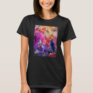 Galaxy Space Pizza Cat Cat in Space Eating Pizza T-shirt