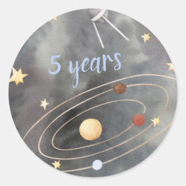 Galaxy Space Ship Cupcake Topper Ronde Sticker