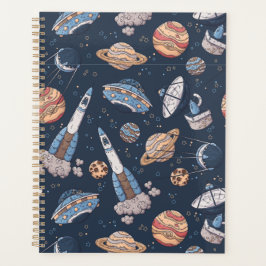 Galaxy Space ship Sky Moon Universe Planner