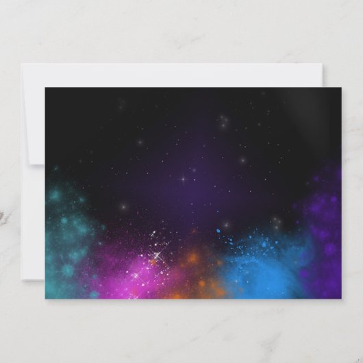 Galaxy Space Slumber Party Uitnodigingen voor verj (Achterkant)