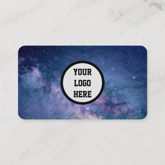 Galaxy Space Social media QR Code Marine Blauw Mod Visitekaartje (Achterkant)