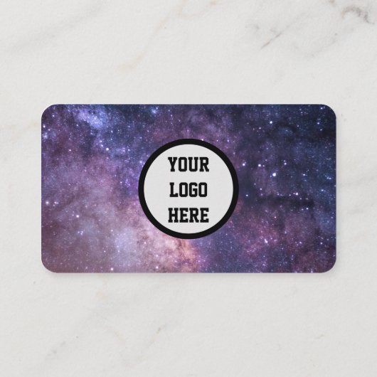 Galaxy Space Social media QR Code Paarse Modern Visitekaartje (Achterkant)