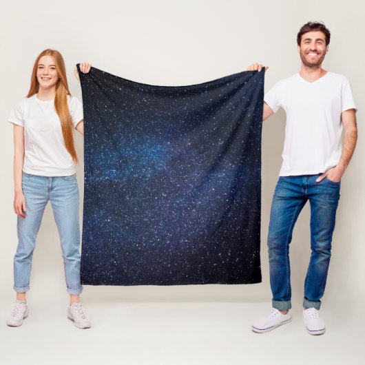Galaxy Space Stars Night Sky Hemel Hemel Marine Bl Fleece Deken (In situ)