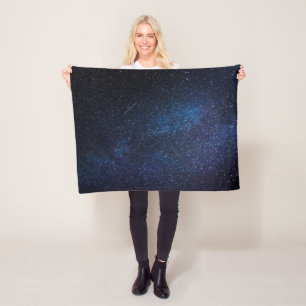 Galaxy Space Stars Night Sky Hemel Hemel Marine Bl Fleece Deken