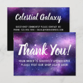 Galaxy Space Stars Ultra Violet Paars Dank je Bedankkaart (Voorkant / Achterkant)