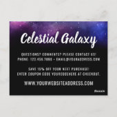 Galaxy Space Stars Ultra Violet Paars Dank je Briefkaart (Achterkant)