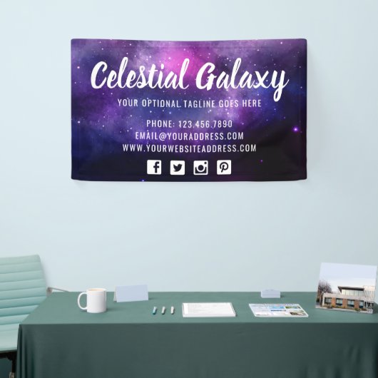 Galaxy Space Stars Ultra Violet Paarse Nebula Spandoek (Beurs)