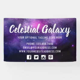 Galaxy Space Stars Ultra Violet Paarse Nebula Spandoek