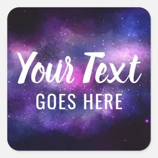 Galaxy Space Stars Ultra Violet Paarse Nebula Vierkante Sticker (Voorkant)
