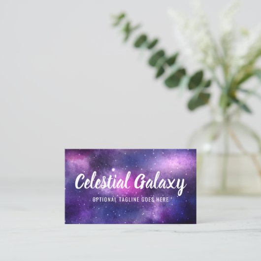 Galaxy Space Stars Ultra Violet Paarse Nebula Visitekaartje (Staand voorkant)