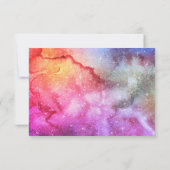 Galaxy Space Stars Ultra Violet Pink Nebula Bedankkaart (Achterkant)