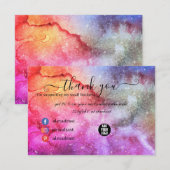 Galaxy Space Stars Ultra Violet Pink Nebula Bedankkaart (Voorkant / Achterkant)