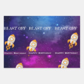 Galaxy Space Thema met geboortedag Inpakpapier Vel (Voorkant)