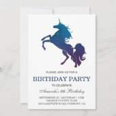Galaxy Space Unicorn Verjaardagsfeest Uitnodiging (Voorkant)