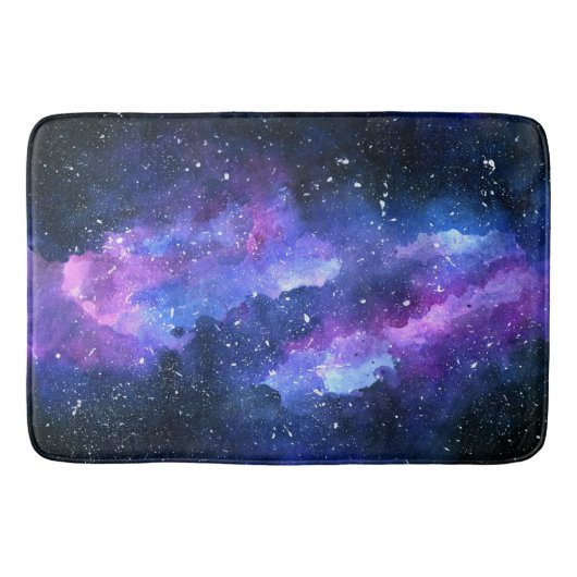 Galaxy Space Universe Waterverf Paars Badmat (Voorkant)