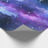 Galaxy Space Universe Waterverf Paars Cadeaupapier (Hoek)