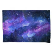 Galaxy Space Universe Waterverf Paars Kussensloop (Voorkant)