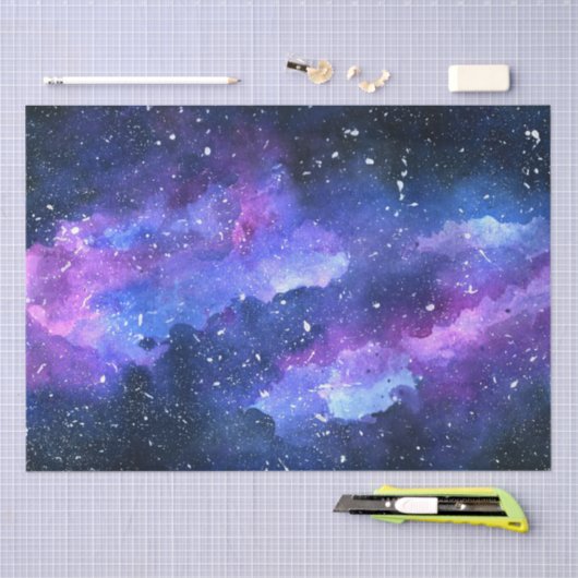 Galaxy Space Universe Waterverf Paars Tissuepapier (Craft)