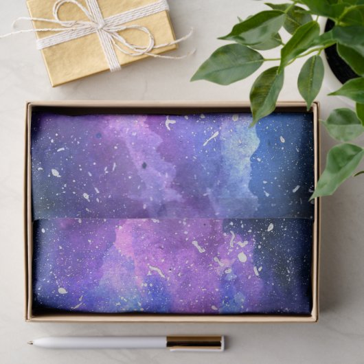 Galaxy Space Universe Waterverf Paars Tissuepapier (Geschenk)