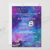 Galaxy Space verjaardagsuitnodiging voor kinderen Kaart (Voorkant)