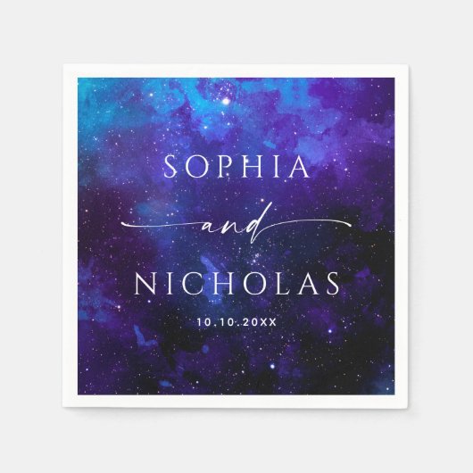 Galaxy Space Wedding | Celestial Astronomy Modern Servet (Voorkant)