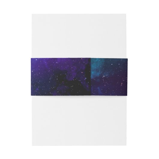 Galaxy Space Wedding | Celestial Starry Night Uitnodigingen Wikkel (Achterkant Voorbeeld)