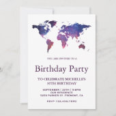 Galaxy Space Wereldkaart Birthday Party Kaart (Voorkant)