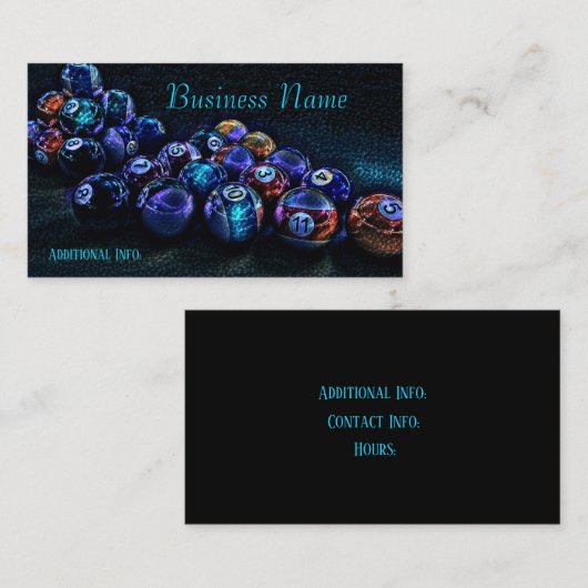 Galaxy Sparkle Billiards Visitekaartje (Voorkant / Achterkant)