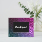 Galaxy Sparkle Glam Chique Moderne Bruiloft Glitte Briefkaart (Staand voorkant)
