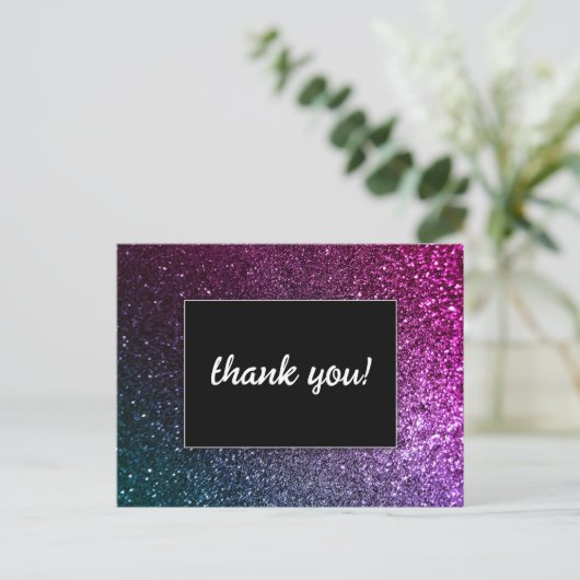 Galaxy Sparkle Glam Chique Moderne Bruiloft Glitte Briefkaart (Staand voorkant)